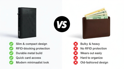 LumoAuras Shield — Slim RFID-Blocking Metal Wallet