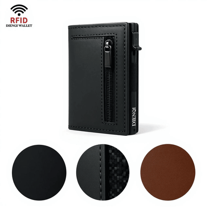 LumoAuras Shield — Slim RFID-Blocking Metal Wallet